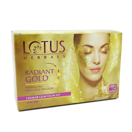 Lotus Herbals Facial Kit Radiant Gold Cellular Glow 